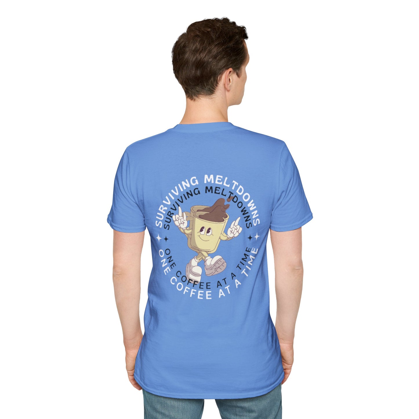 'Surviving Meltdowns One Coffee at a Time' Graphic T-Shirt