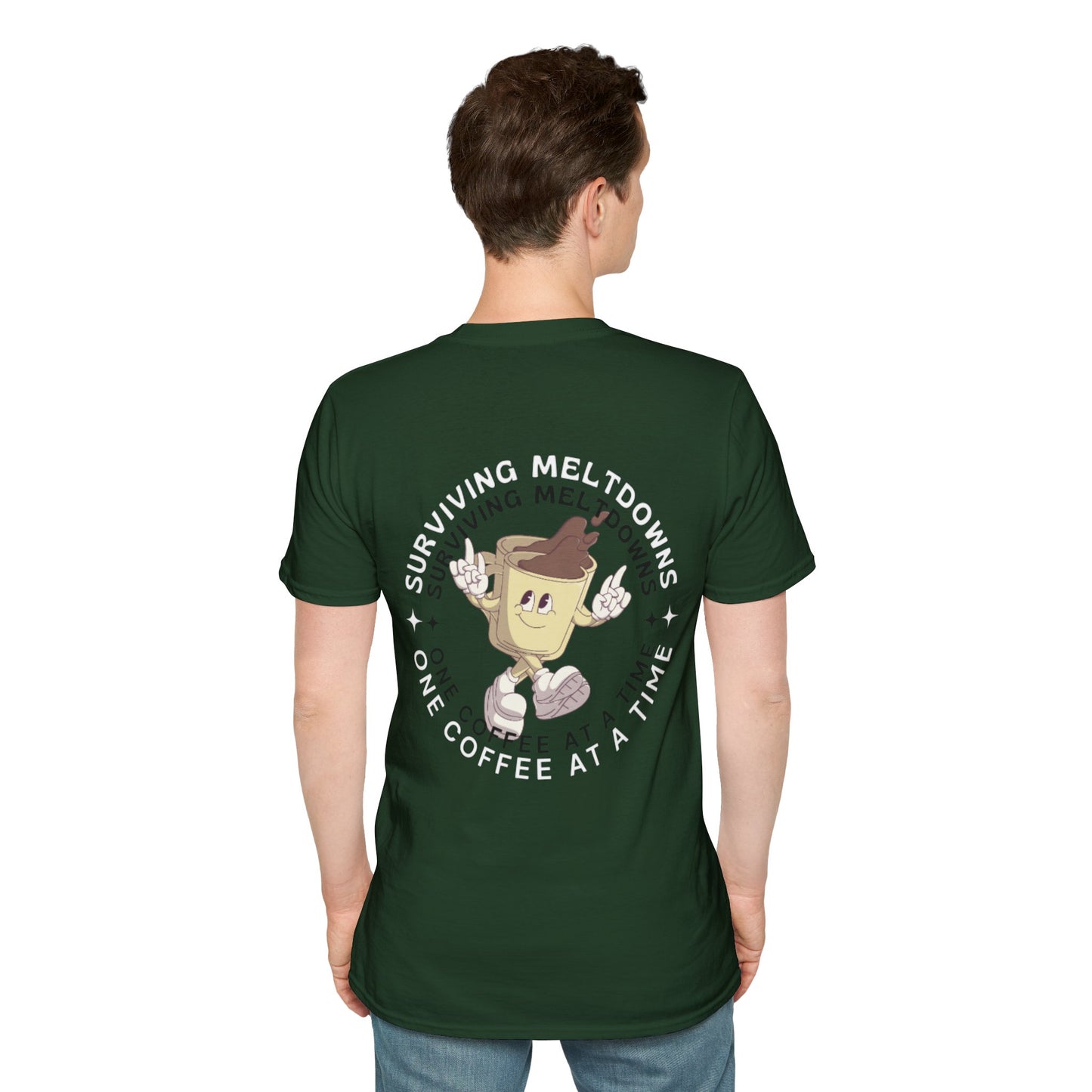 'Surviving Meltdowns One Coffee at a Time' Graphic T-Shirt